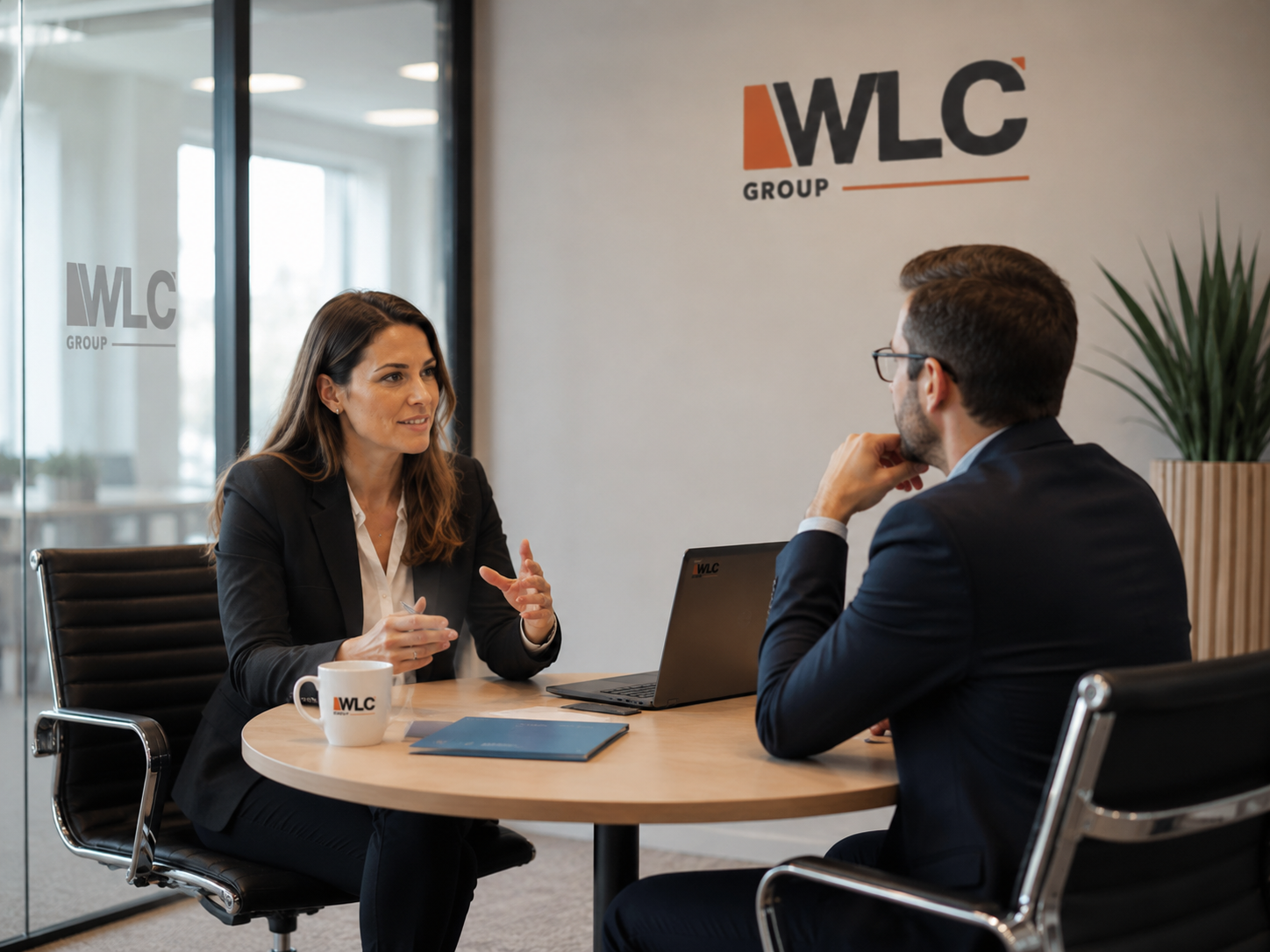 WLC Group account manager in client meeting